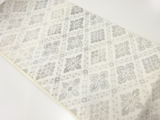 アンティーク　襷に花模様織出し袋帯（材料）